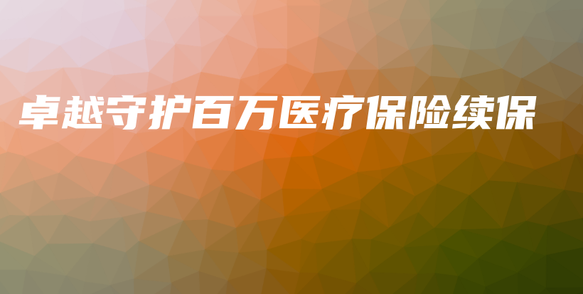 卓越守护百万医疗保险续保-PLB