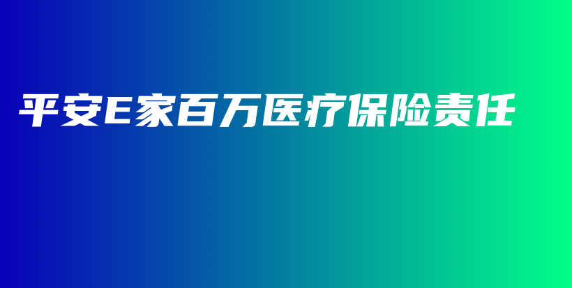 平安E家百万医疗保险责任-PLB