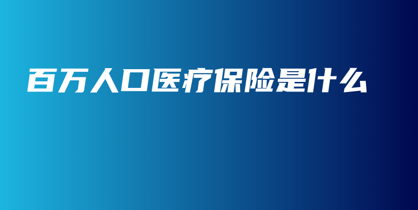 百万人口医疗保险是什么-PLB