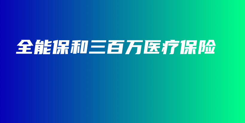全能保和三百万医疗保险-PLB