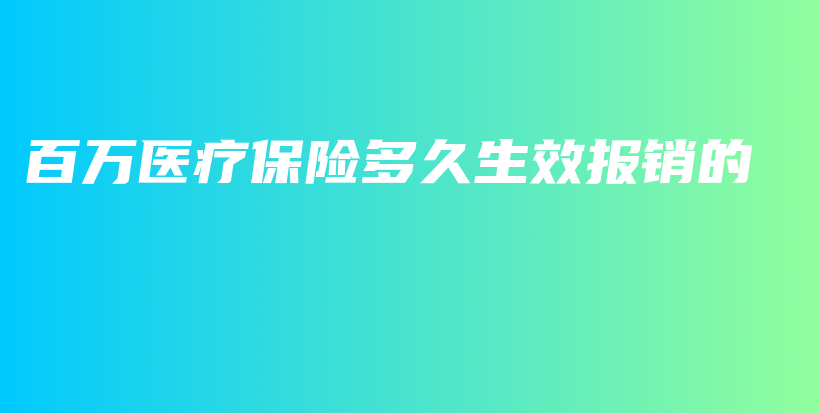 百万医疗保险多久生效报销的-PLB