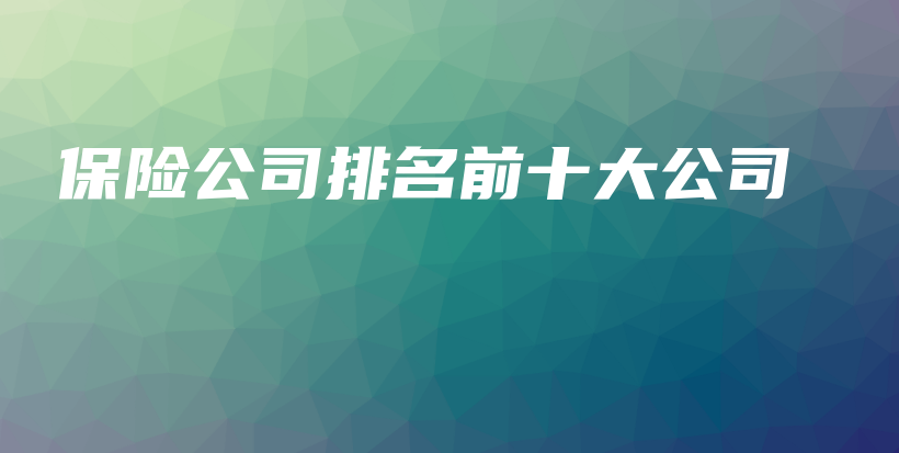 保险公司排名前十大公司-PLB