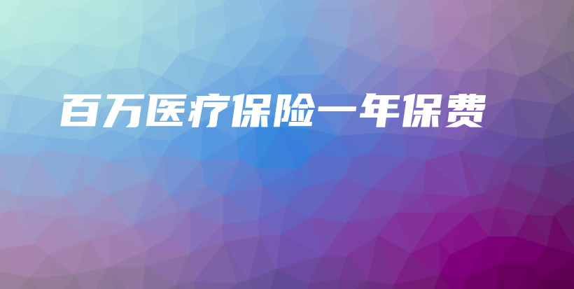 百万医疗保险一年保费-PLB