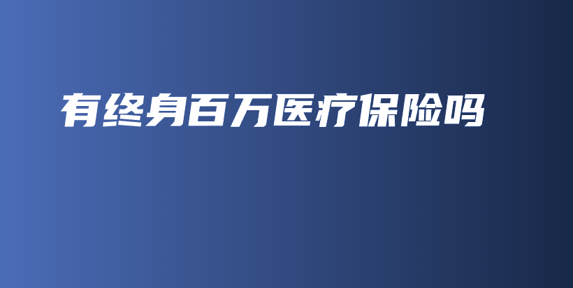 有终身百万医疗保险吗-PLB