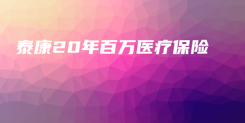 泰康20年百万医疗保险-PLB