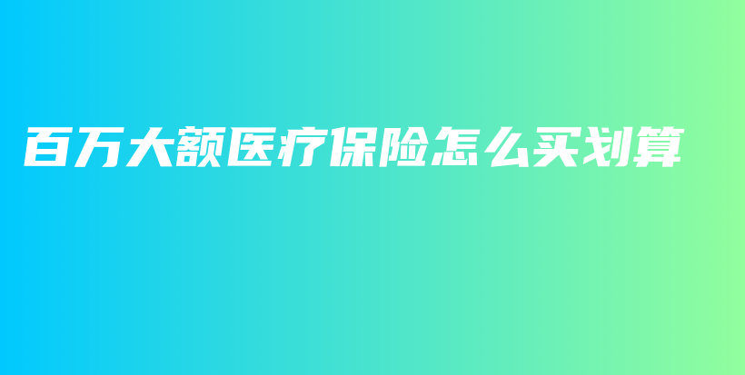 百万大额医疗保险怎么买划算-PLB