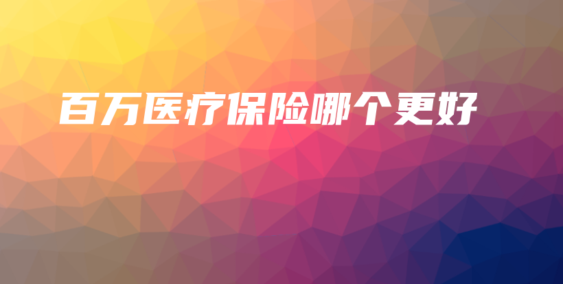 百万医疗保险哪个更好-PLB