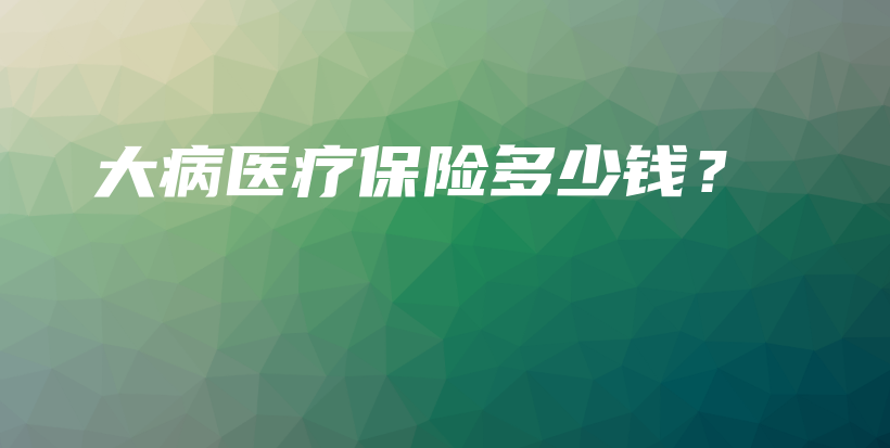 大病医疗保险多少钱？-PLB