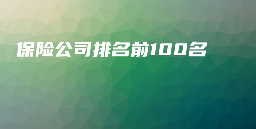 保险公司排名前100名-PLB