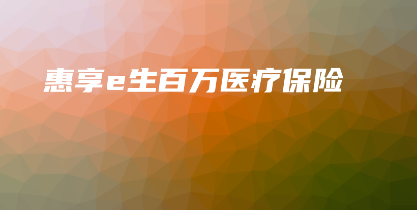 惠享e生百万医疗保险-PLB