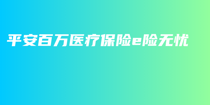 平安百万医疗保险e险无忧-PLB