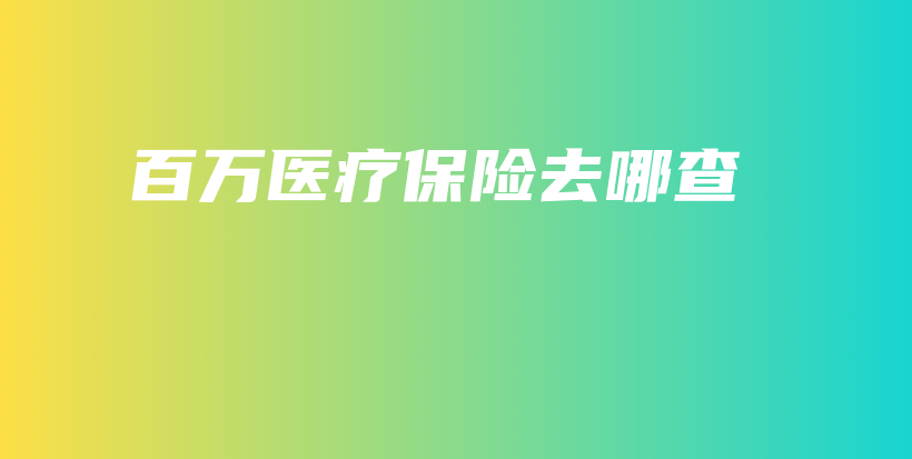 百万医疗保险去哪查-PLB