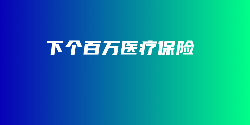下个百万医疗保险-PLB