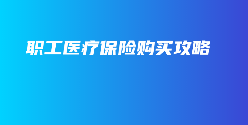 职工医疗保险购买攻略-PLB