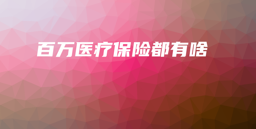 百万医疗保险都有啥-PLB