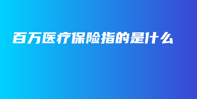百万医疗保险指的是什么-PLB