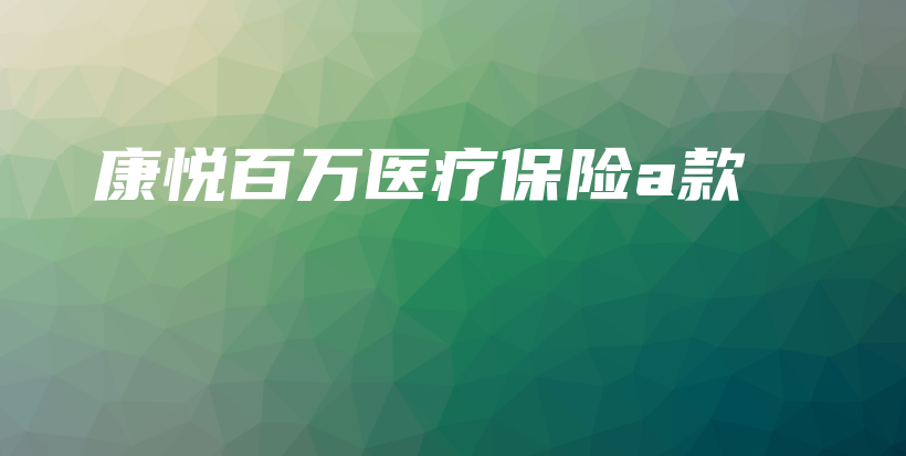 康悦百万医疗保险a款-PLB