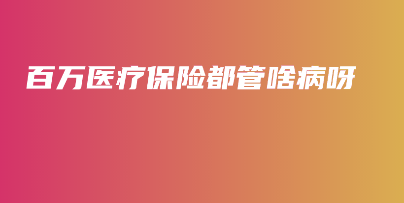 百万医疗保险都管啥病呀-PLB