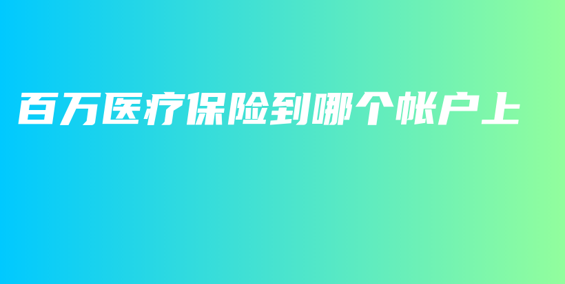 百万医疗保险到哪个帐户上-PLB