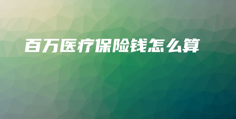 百万医疗保险钱怎么算-PLB