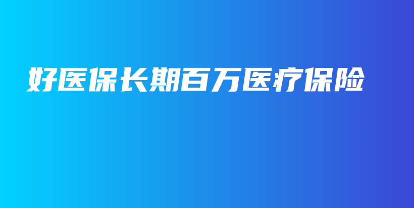 好医保长期百万医疗保险-PLB