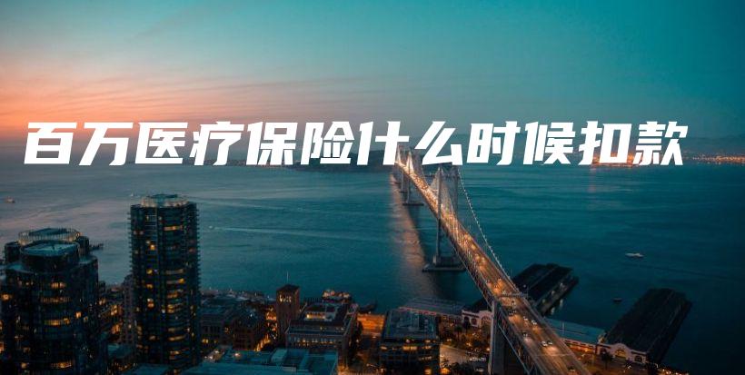 百万医疗保险什么时候扣款-PLB