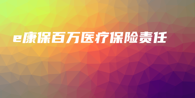 e康保百万医疗保险责任-PLB