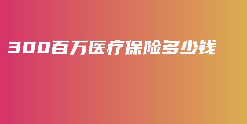 300百万医疗保险多少钱-PLB