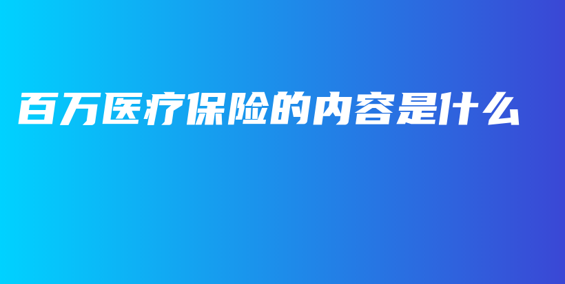 百万医疗保险的内容是什么-PLB