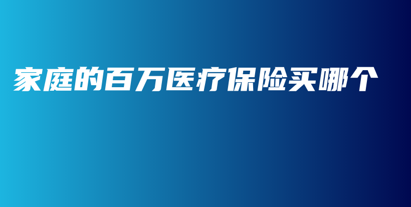 家庭的百万医疗保险买哪个-PLB