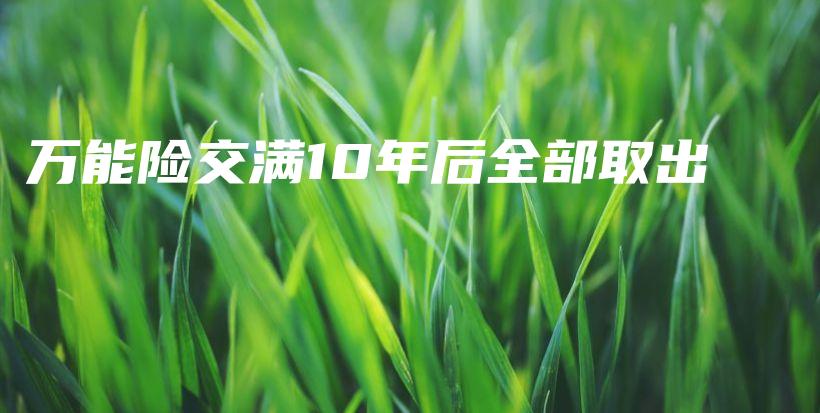 万能险交满10年后全部取出-PLB