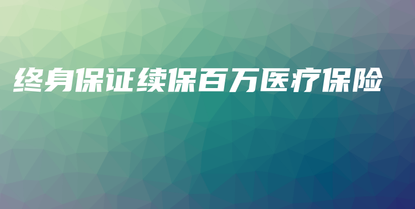 终身保证续保百万医疗保险-PLB