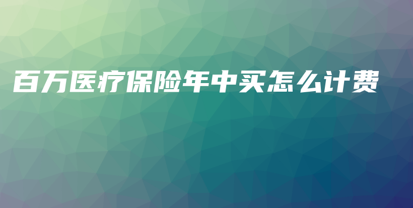 百万医疗保险年中买怎么计费-PLB