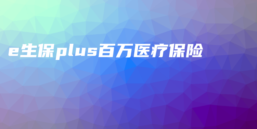 e生保plus百万医疗保险-PLB