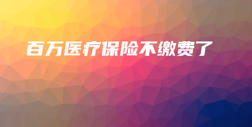 百万医疗保险不缴费了-PLB