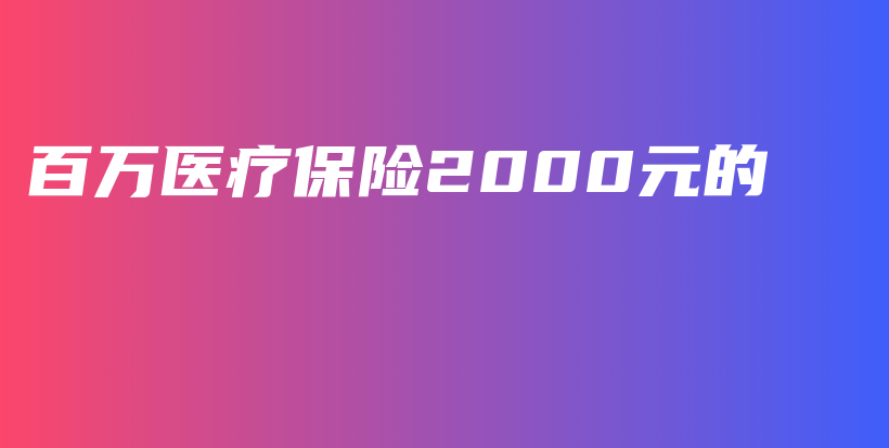 百万医疗保险2000元的-PLB
