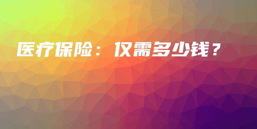 医疗保险：仅需多少钱？-PLB