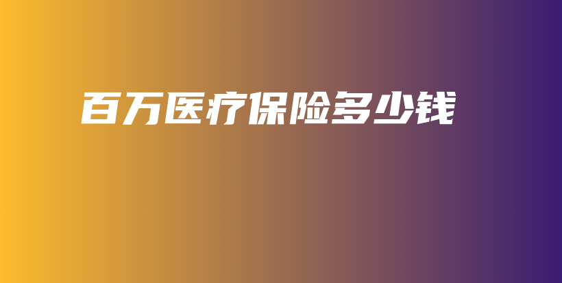 百万医疗保险多少钱-PLB