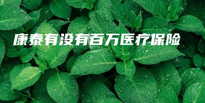 康泰有没有百万医疗保险-PLB
