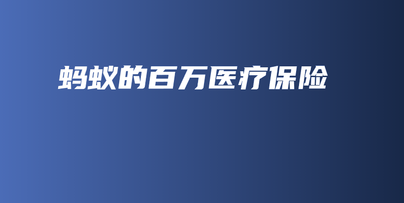 蚂蚁的百万医疗保险-PLB