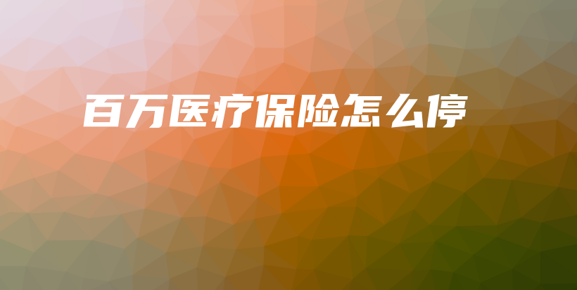 百万医疗保险怎么停-PLB