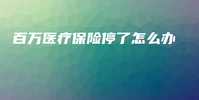 百万医疗保险停了怎么办-PLB